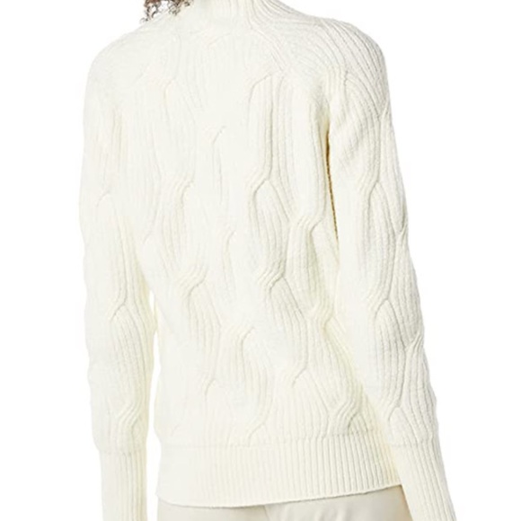 NEW: Chunky Knit Ultrasoft Ivory Cable Knit Sweater - Picture 3 of 3